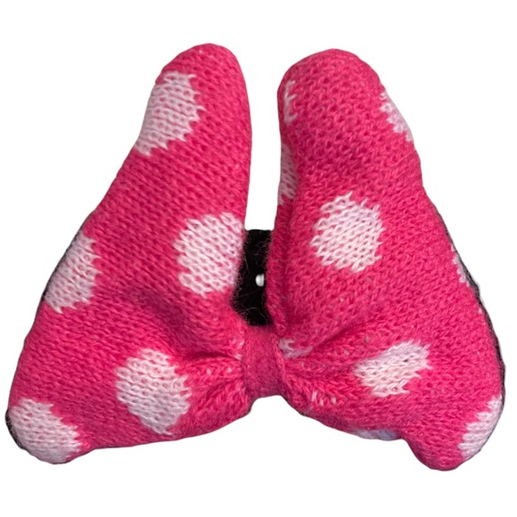 Disney, Minnie Mouse fleece/sweater girl’s hat . Pink, black, and embroidery. OS - Picture 3 of 5